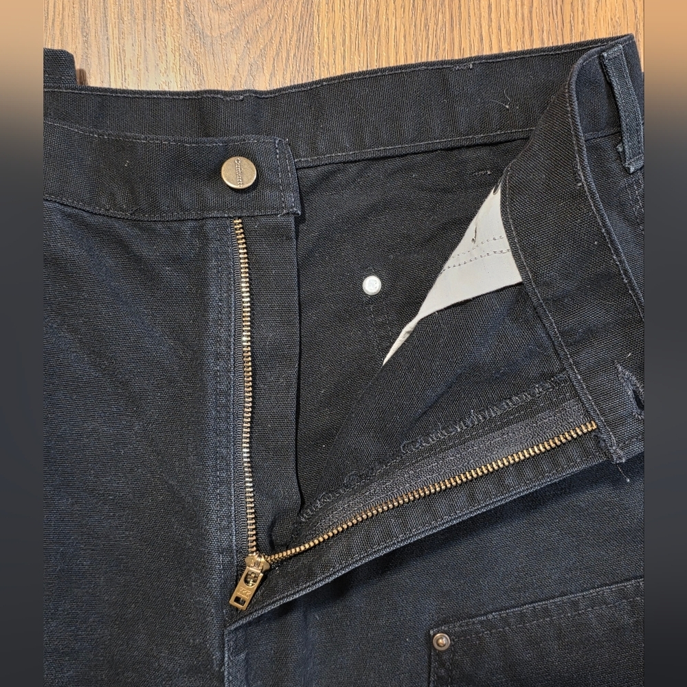 Men’s Carhartt B136 BLK Dungaree Fit Canvas Carpenter Pants 34x36 USA 90s A96 - Picture 4 of 13